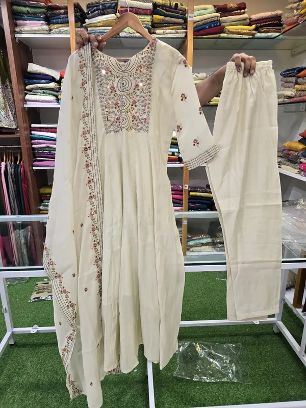 Off_White_Georgette_Embroidered_Anarkali_Suit_Set_For_Women