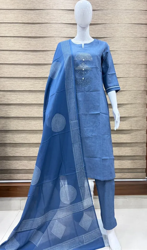 Blue_Cotton_Embroidered_Straight_Kurta_Set_With_Dupatta_For_Women