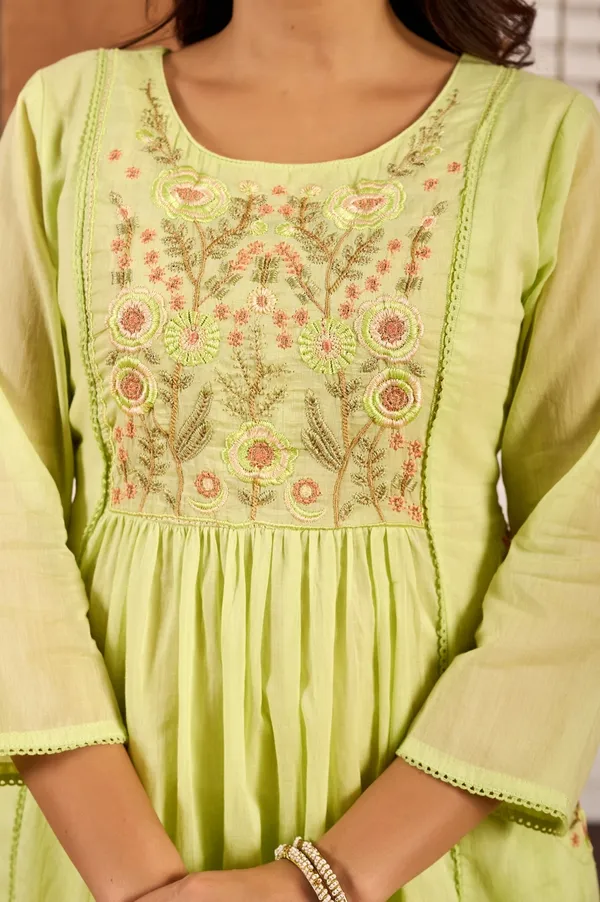 Lime_Green_Georgette_Embroidered_Anarkali_Suit_Set_For_Women