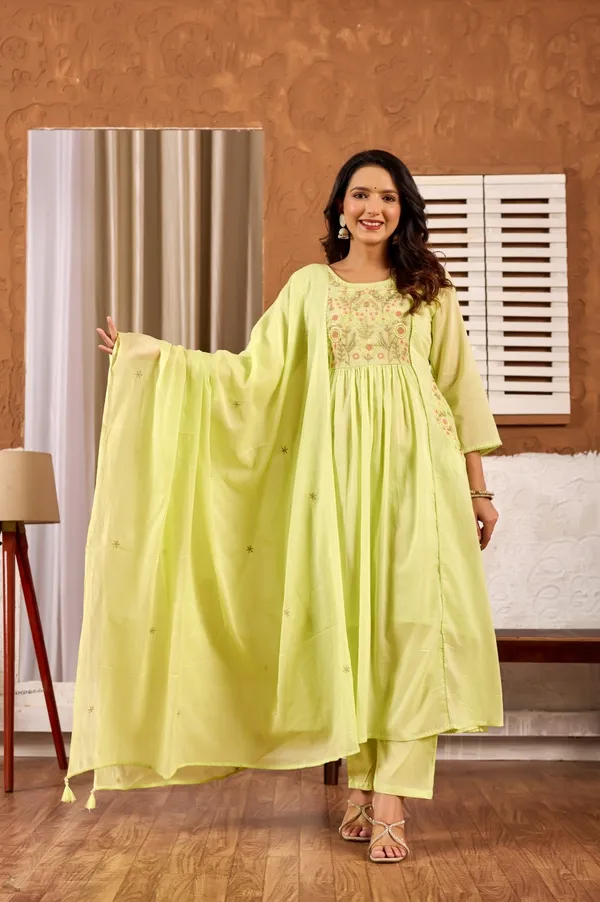Lime_Green_Georgette_Embroidered_Anarkali_Suit_Set_For_Women