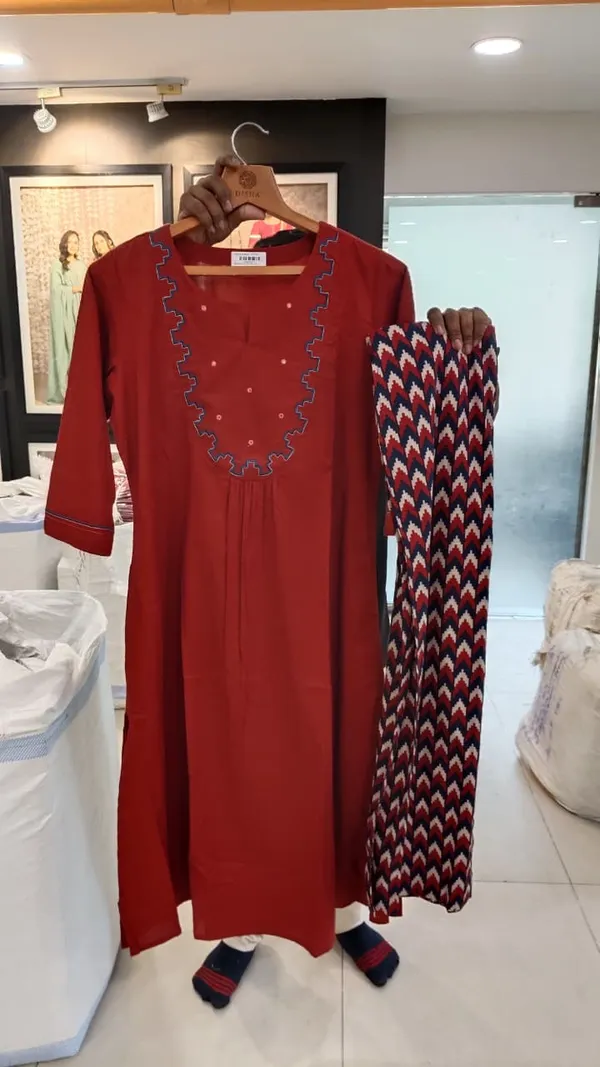 Premium_Maroon_Embroidered_Kurta_Pant_Set