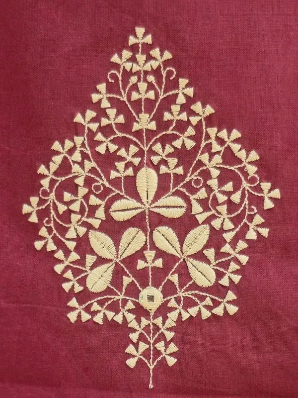 Maroon_Embroidered_Straight_Kurta_With_Palazzo_Set_For_Women