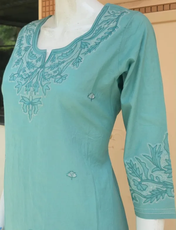 Turquoise_Embroidered_Straight_Kurta_Set_With_Dupatta_For_Women