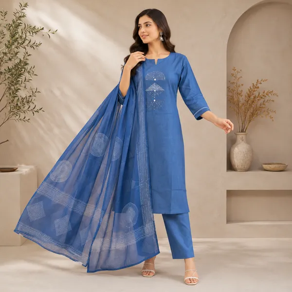 Blue_Cotton_Embroidered_Straight_Kurta_Set_With_Dupatta_For_Women
