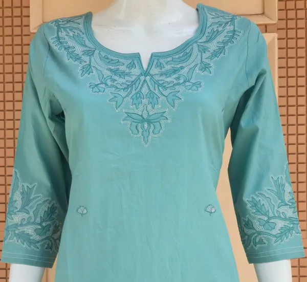 Turquoise_Embroidered_Straight_Kurta_Set_With_Dupatta_For_Women