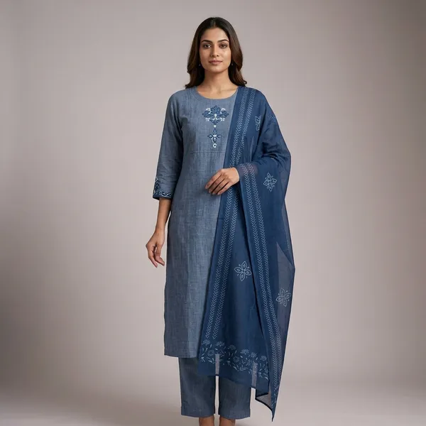 Blue_Cotton_Embroidered_Kurta_Set_With_Dupatta_For_Women