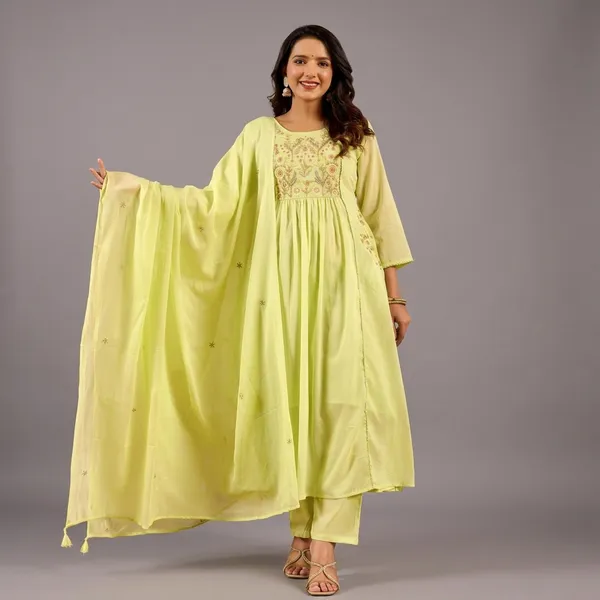 Lime_Green_Georgette_Embroidered_Anarkali_Suit_Set_For_Women