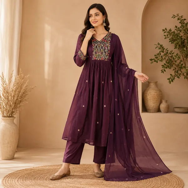 Purple_Georgette_Embroidered_Anarkali_Kurta_Set_For_Women