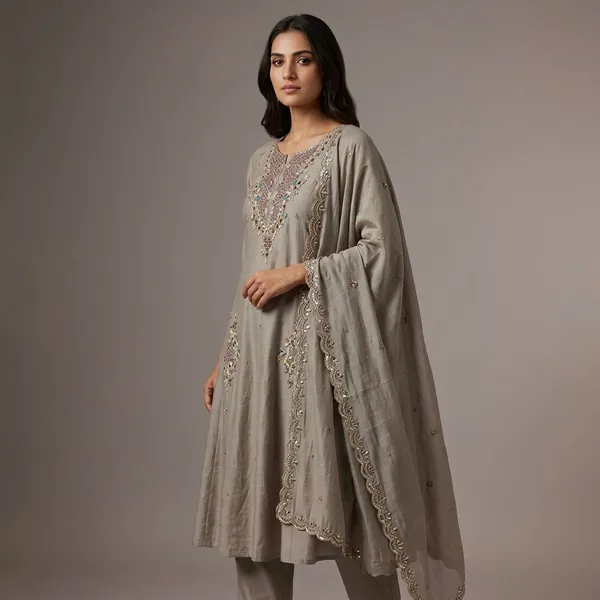 Grey_Embellished_Kurta_Set_With_Dupatta_For_Women