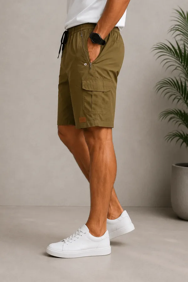 Khakhi_Cotton_Relaxed_Fit_Cargo_Shorts_For_Men