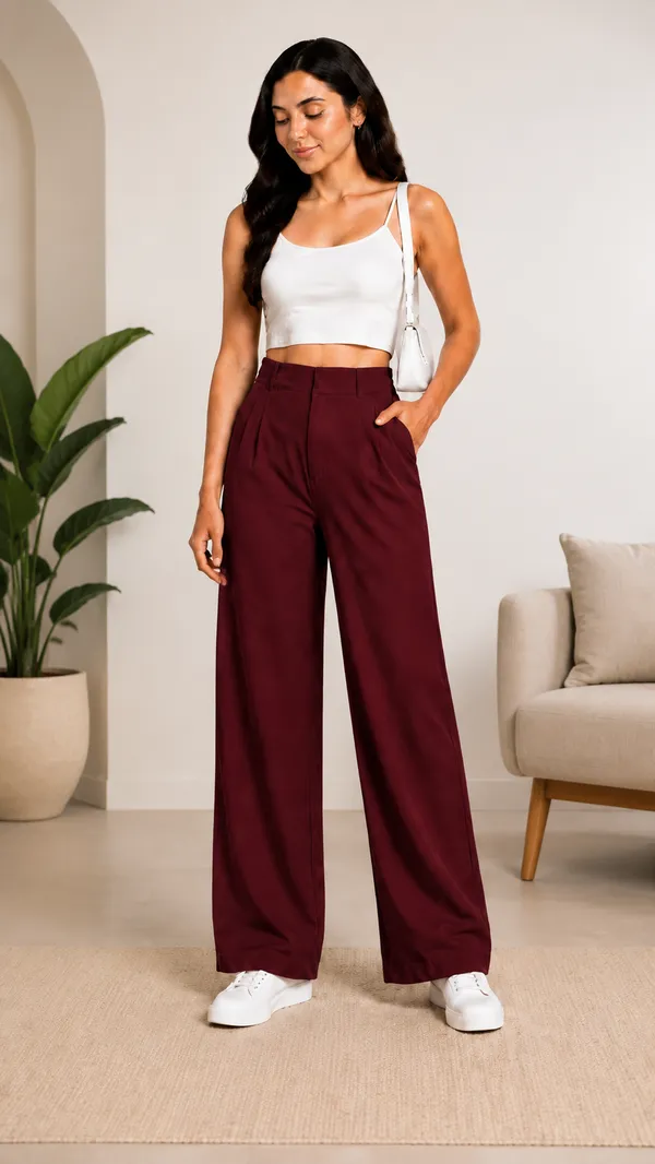 Maroon_Lycra__Koreanpant__For__Women