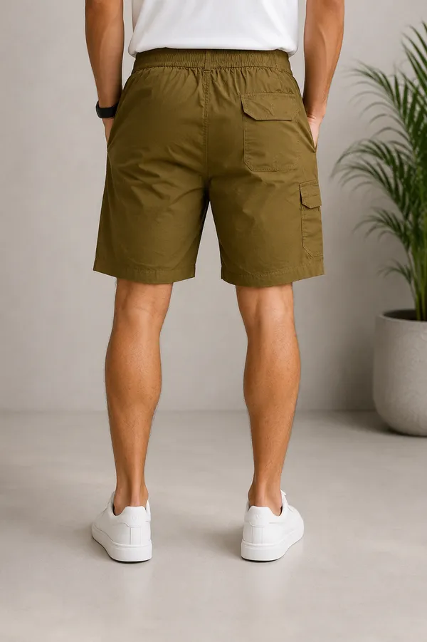 Khakhi_Cotton_Relaxed_Fit_Cargo_Shorts_For_Men