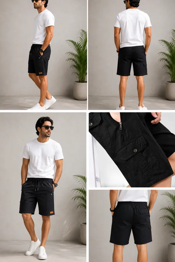 Black_Cotton_Relaxed_Fit_Cargo_Shorts_For_Men
