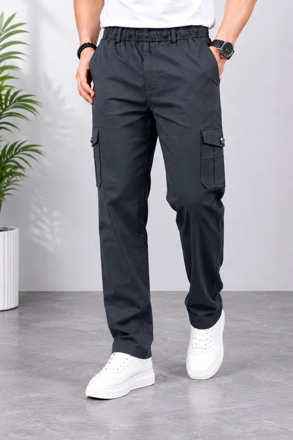Charcoal_Grey_Cotton_Relaxed_Fit_Cargo_Pants_For_Men
