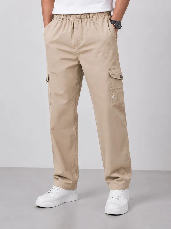 Beige_Cotton_Relaxed_Fit_Cargo_Pants_For_Men