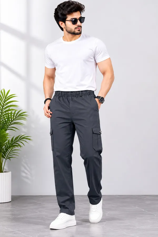 Charcoal_Grey_Cotton_Relaxed_Fit_Cargo_Pants_For_Men