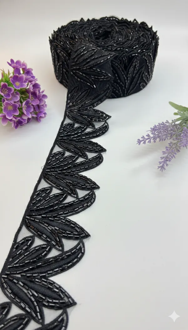 Black_Zari_Cutdana_Scalloped_Edge_Lace_Trim_Per_Meter