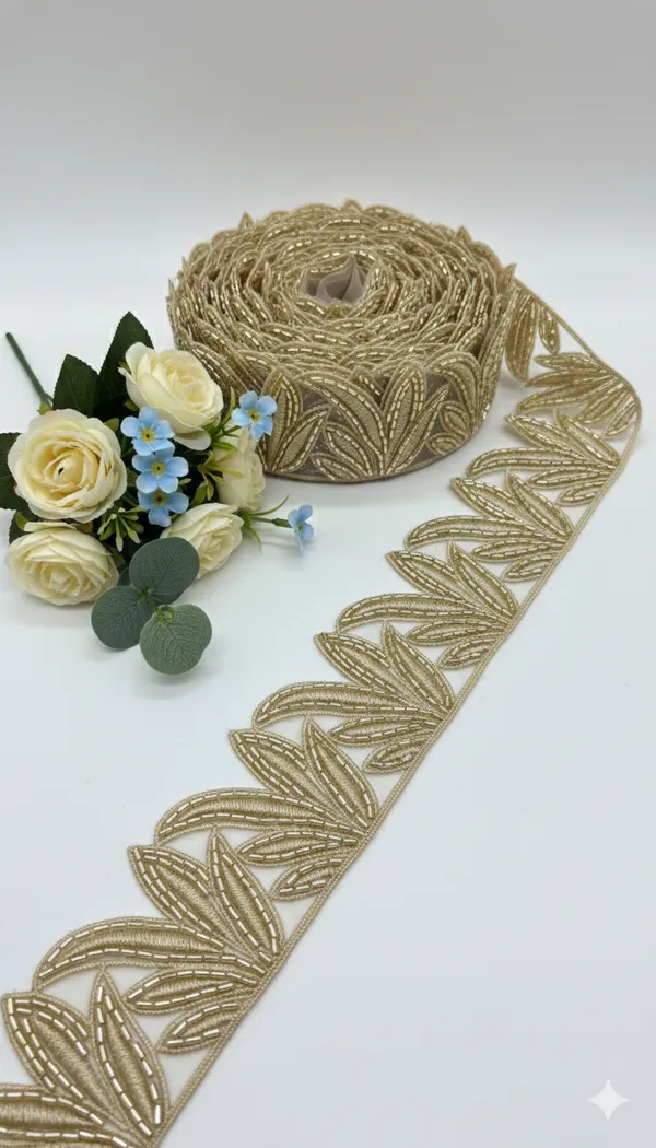 Navy_Zari_Cutdana_Scalloped_Edge_Lace_Trim_Per_Meter
