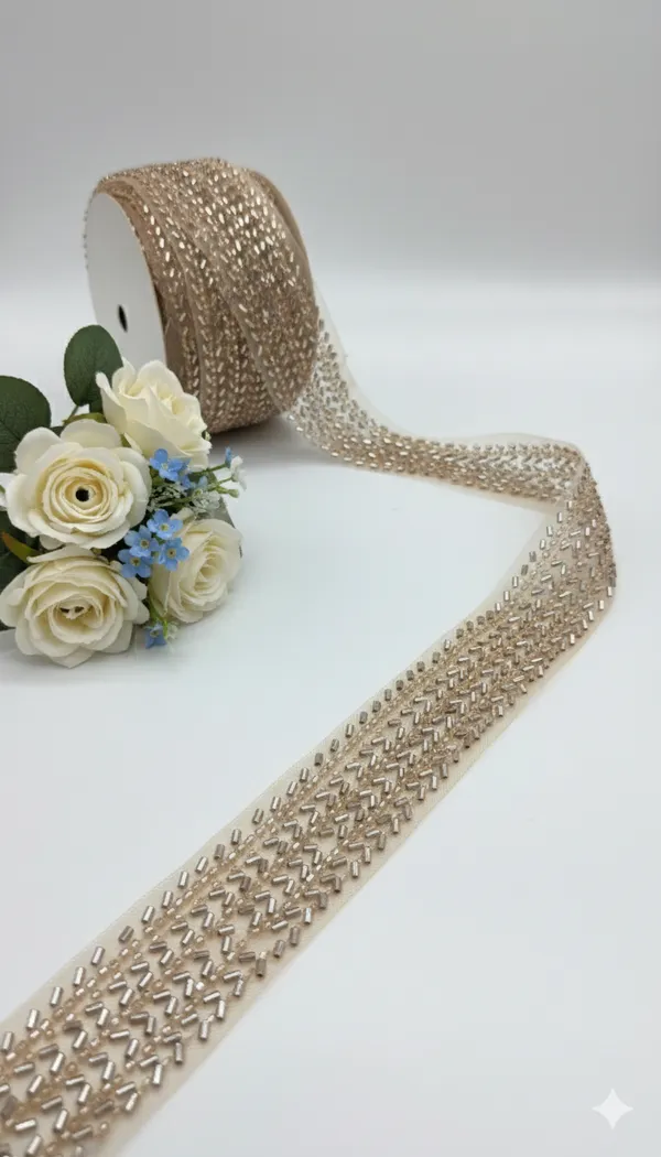 Black_Hand-Beaded_Crystal_Work_Border_Lace_Per_Meter