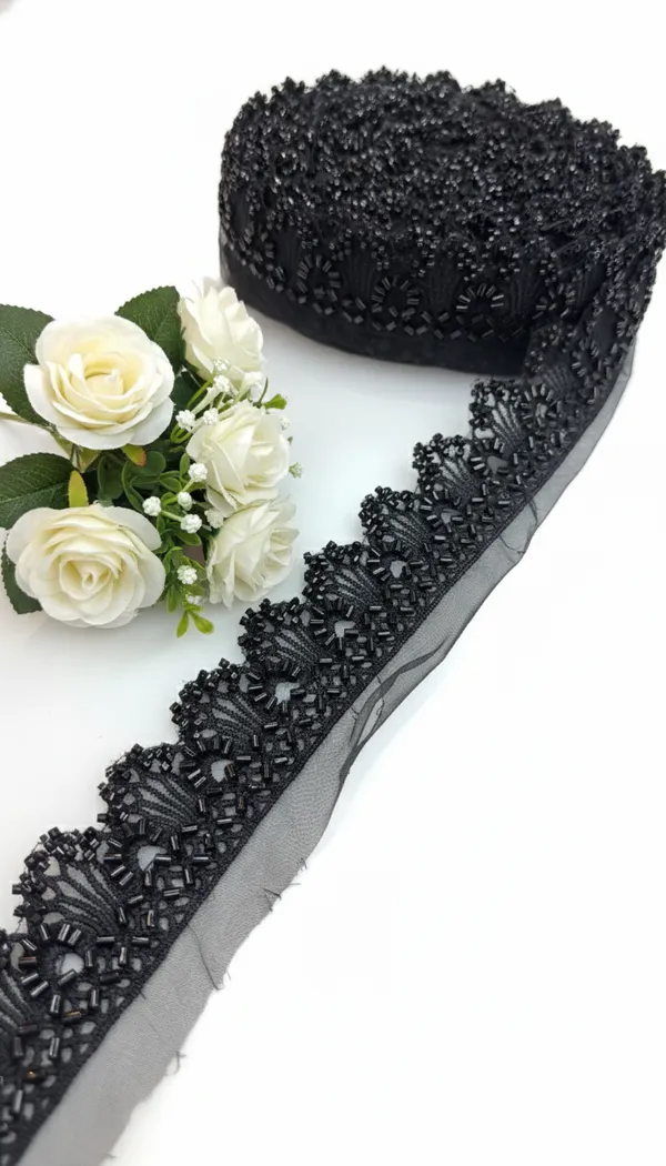 Black_Hand-Beaded_Crystal_Work_Border_Lace_Per_Meter