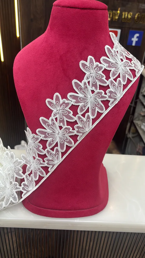 White_Dyeable_Organza_Sheer_Lace_Per_Meter
