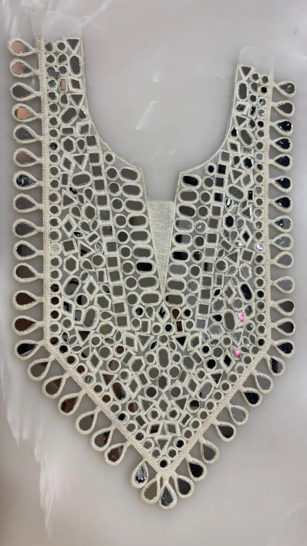 White_Zari_Mirror_Work_Neck_Yoke_Patch