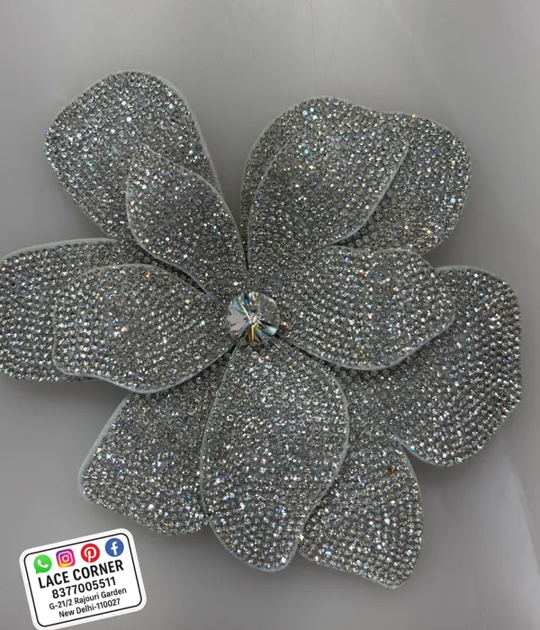 Silver_Zari_Zircon_Flower_Embellishment_Patch_6_Inch