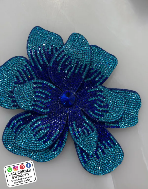 Blue_Zari_Zircon_Flower_Embellishment_Patch_6_Inch