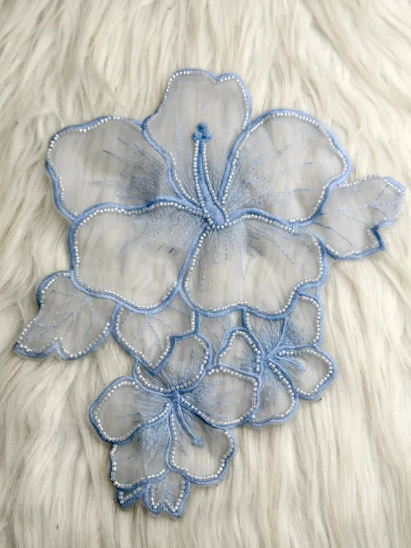 Blue_Zari_Organza_Flower_Patch_10_Inch_-_Pack_of_3