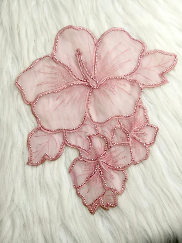 Peach_Organza_Flower_Embellishment_Patch_10_Inch_-_Pack_of_3