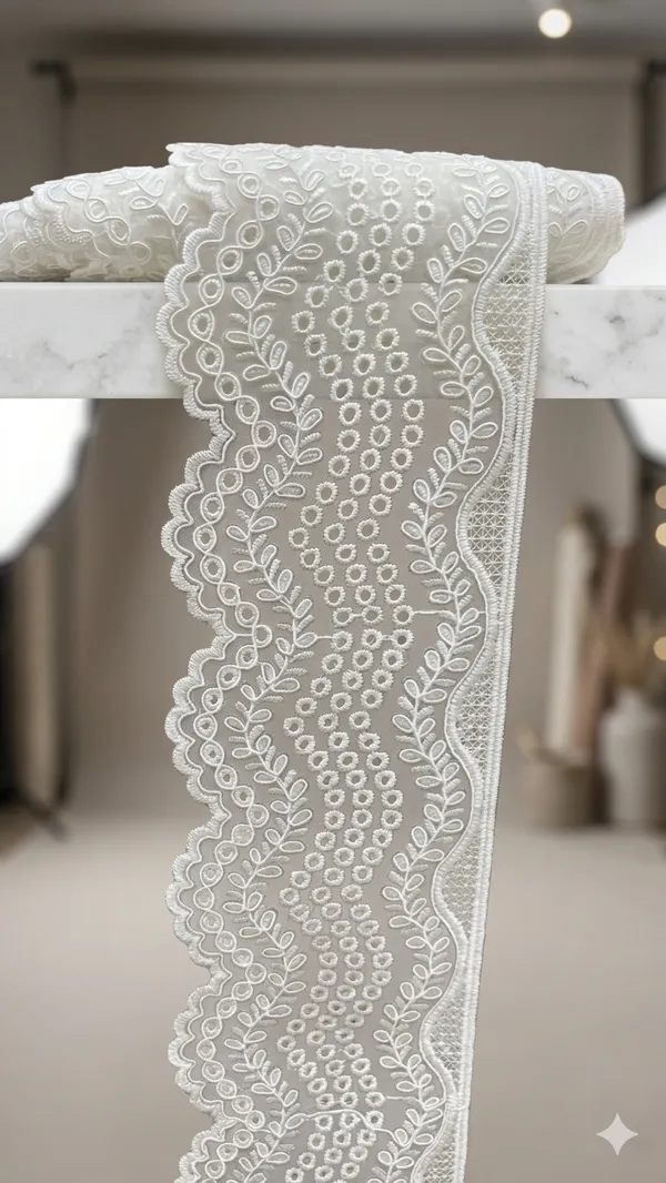 White_Organza_Broad_Open_Weave_Lace_5_Inch_Width_-_Per_Meter