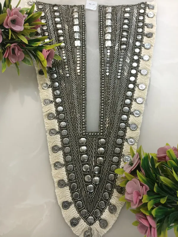 Grey_&_Silver_Zari_Bohemian_Neck_Patch_For_Women