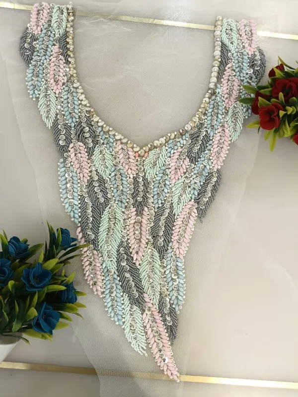 Multi_Green_Zari_Bohemian_Neck_Patch_For_Women