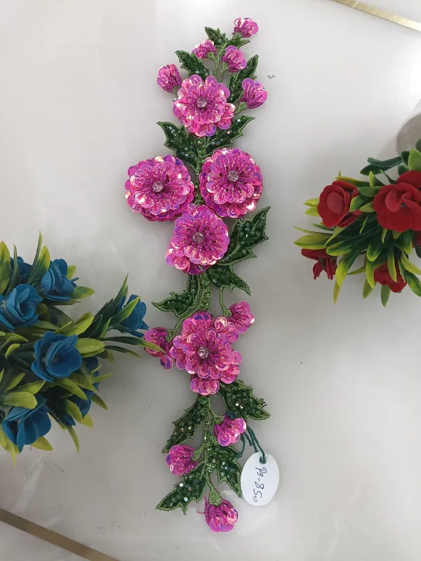 Pink_Zari_Floral_Botanical_Embroidered_Patch_For_Women