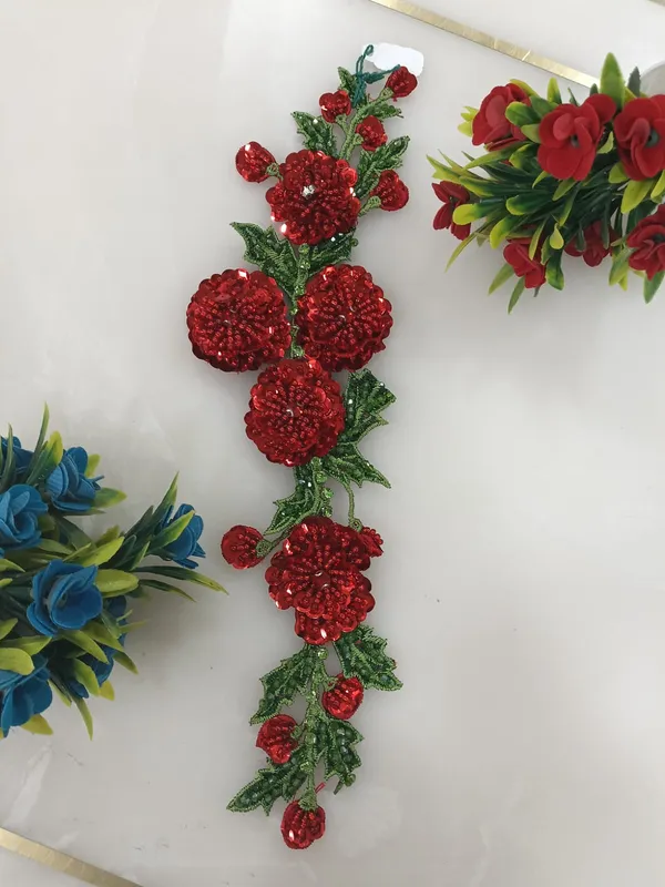 Red_Zari_Floral_Botanical_Embroidered_Patch_For_Women