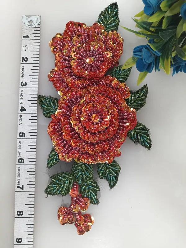 Orange_Zari_Floral_Embroidery_Patch