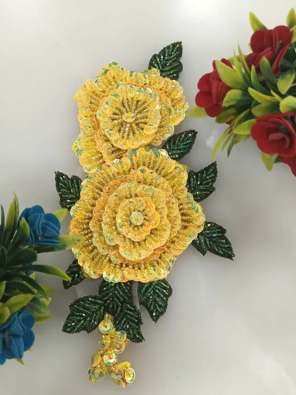 Yellow_Zari_Floral_Embroidery_Patch