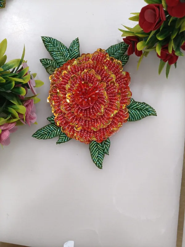 Pink_Zari_Floral_Embroidered_Patch_For_Apparel