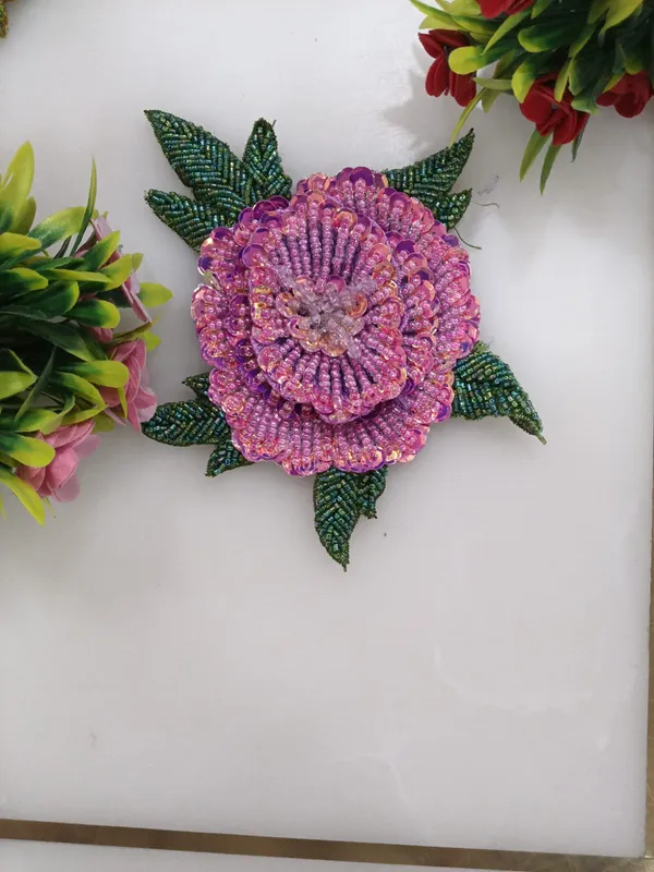Purple_Zari_Floral_Embroidered_Patch_For_Apparel