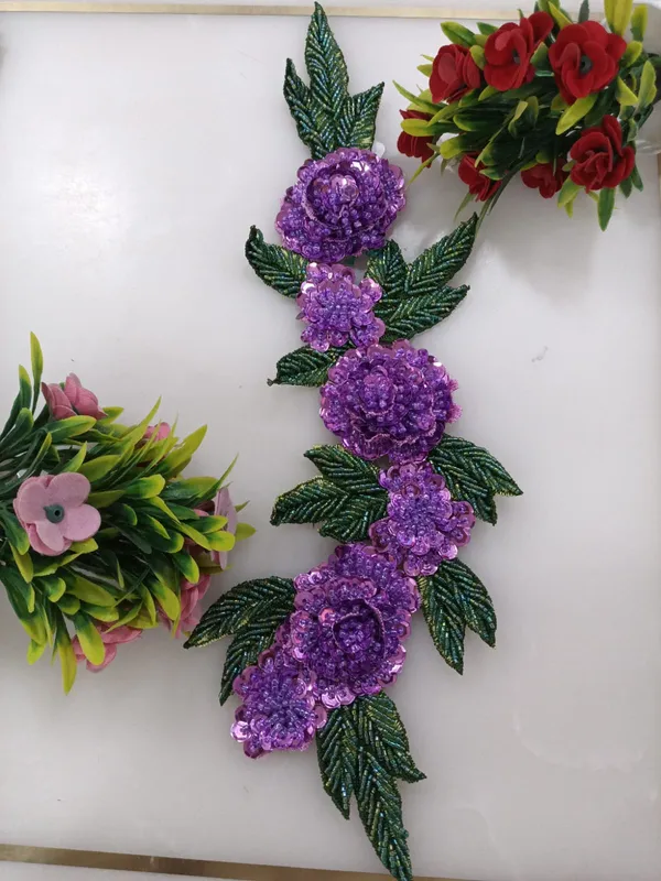 Purple_Zari_Floral_Embroidered_Patch_For_Apparel