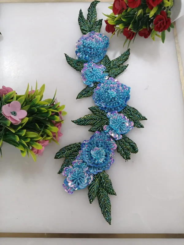Blue_Zari_Floral_Embroidered_Patch_For_Apparel