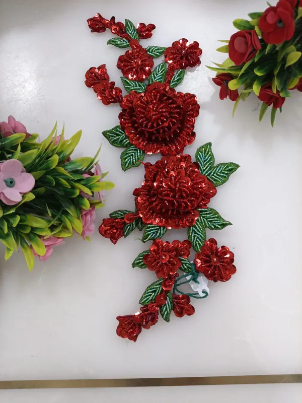 Red_Zari_Floral_Embroidered_Patch_For_Jackets_&_Apparel