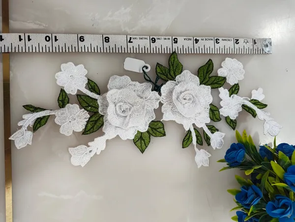 White_Zari_Floral_Cutwork_Patch_For_Women_-_Pack_of_2_Meters