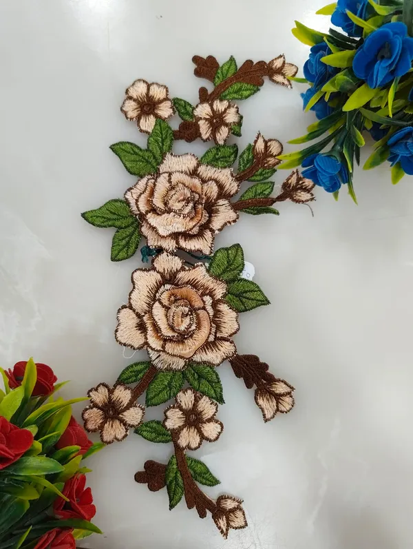 Brown_Zari_Floral_Cutwork_Patch_For_Women_-_Pack_of_2
