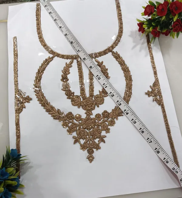 Dark_Gold_Zari_Zardosi_Neck_Patch_For_Kurti_And_Suit