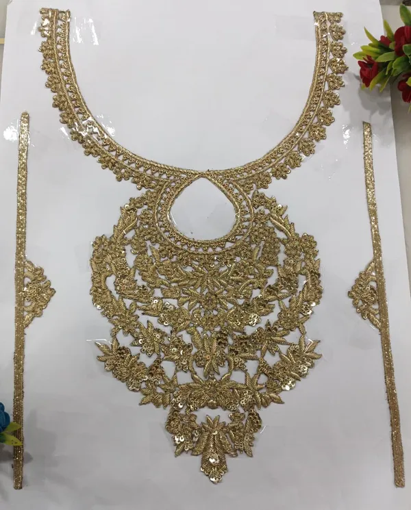 Golden_Zari_Zardosi_Beaded_Neck_Patch_For_Kurti_And_Suits