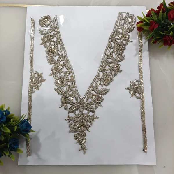 Water_Gold_Zari_Zardosi_Embroidered_Neck_Patch_For_Ethnic_Wear