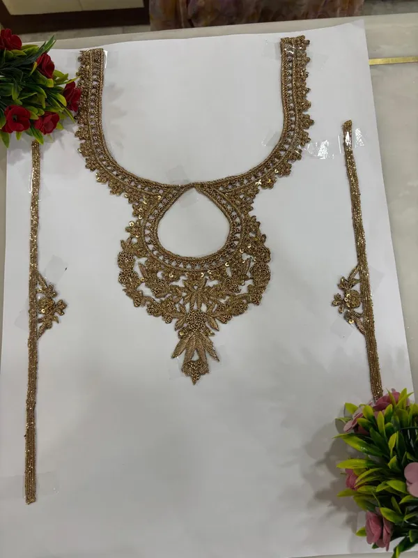 Dark_Gold_Zari_Zardosi_Beadwork_Neck_Patch_For_Kurti_And_Suits