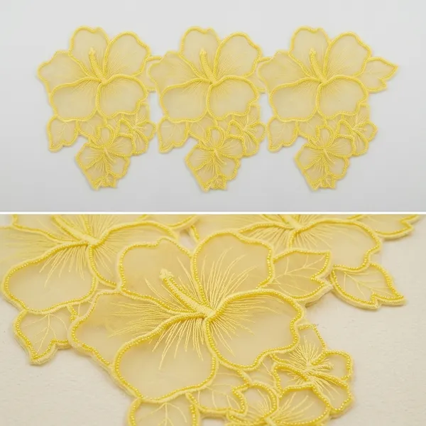 Yellow_Organza_Flower_Embellishment_Patch_10_Inch_-_Pack_of_3