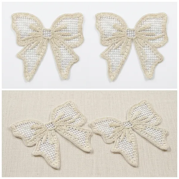White_Zari_Decorative_Bow_Patch_For_Fabric_Customization_-_Pack_of_2